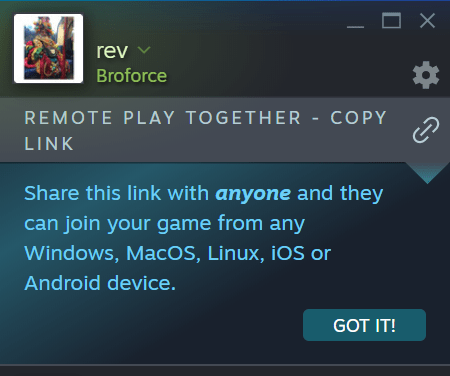 steam remote play together without account