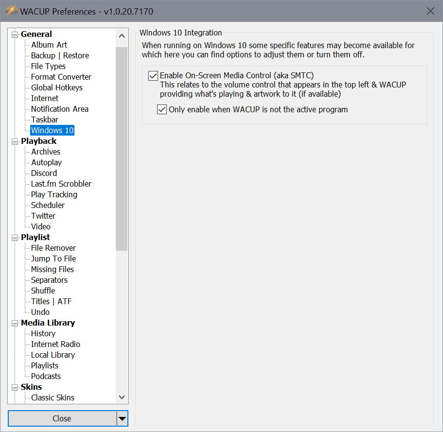 wacup preferences