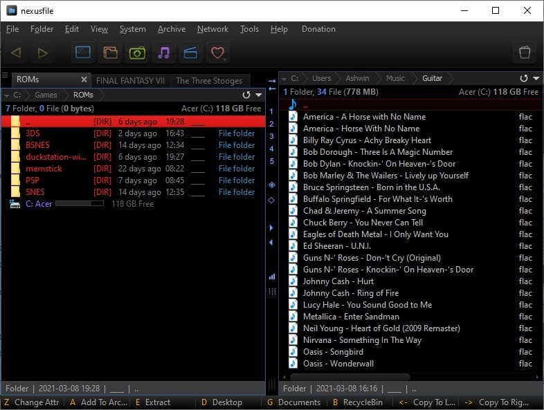 NexusFile is a free dual-pane file manager similar to Total Commander