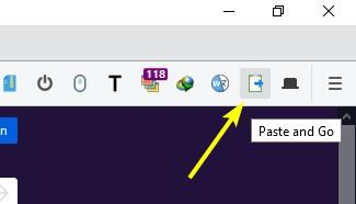 Paste and Go Key toolbar button