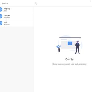 Swifty is an open source and offline password manager for Windows, MacOS and Linux
