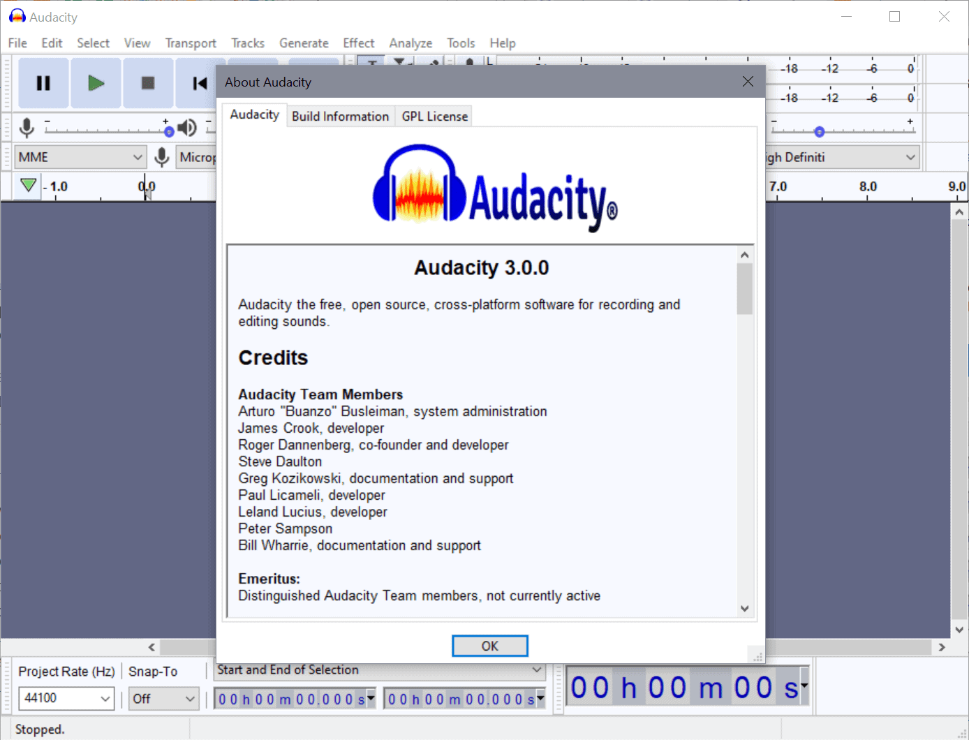 audacity 3.0.0 audio editor