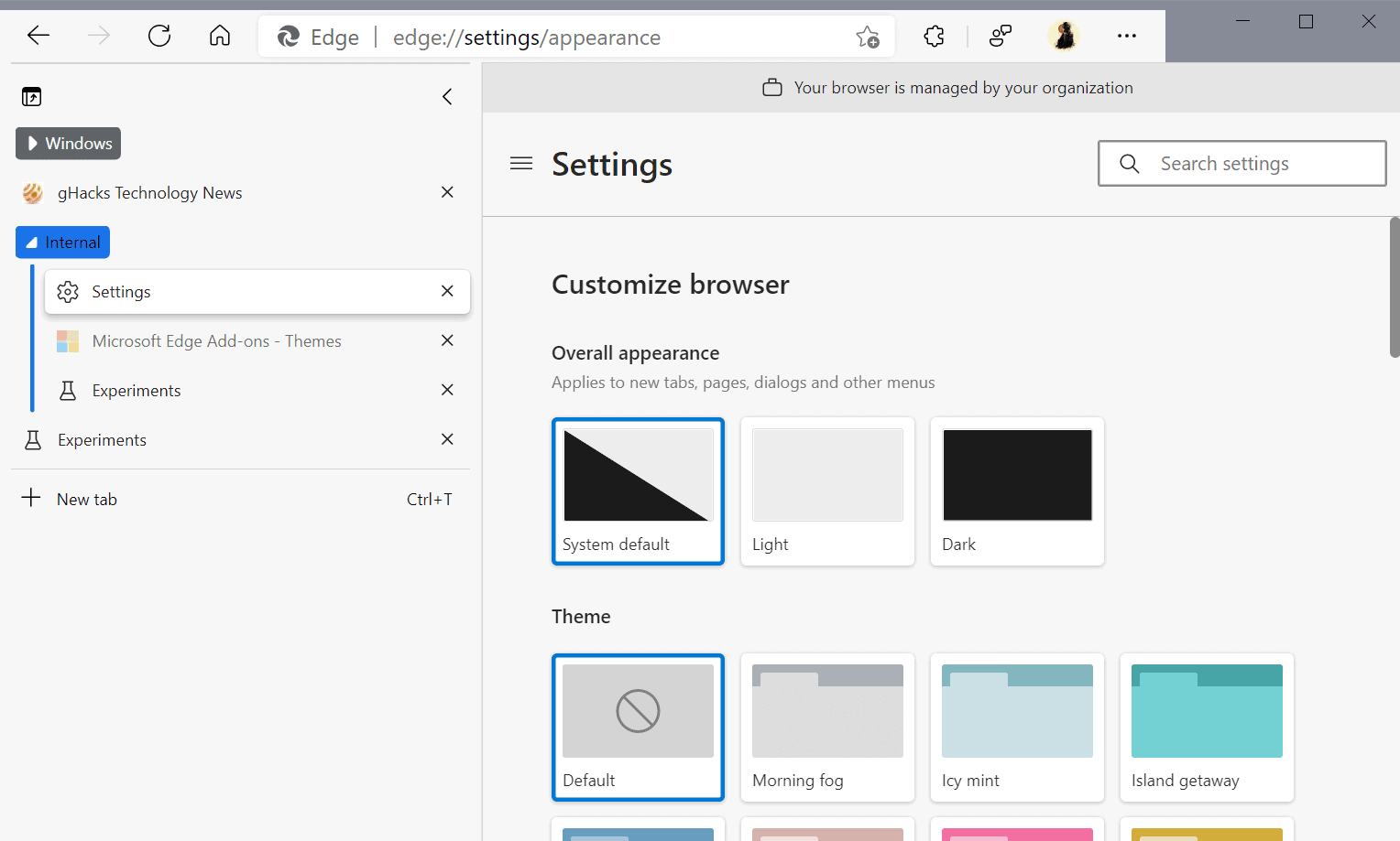 microsoft edge customize your browser