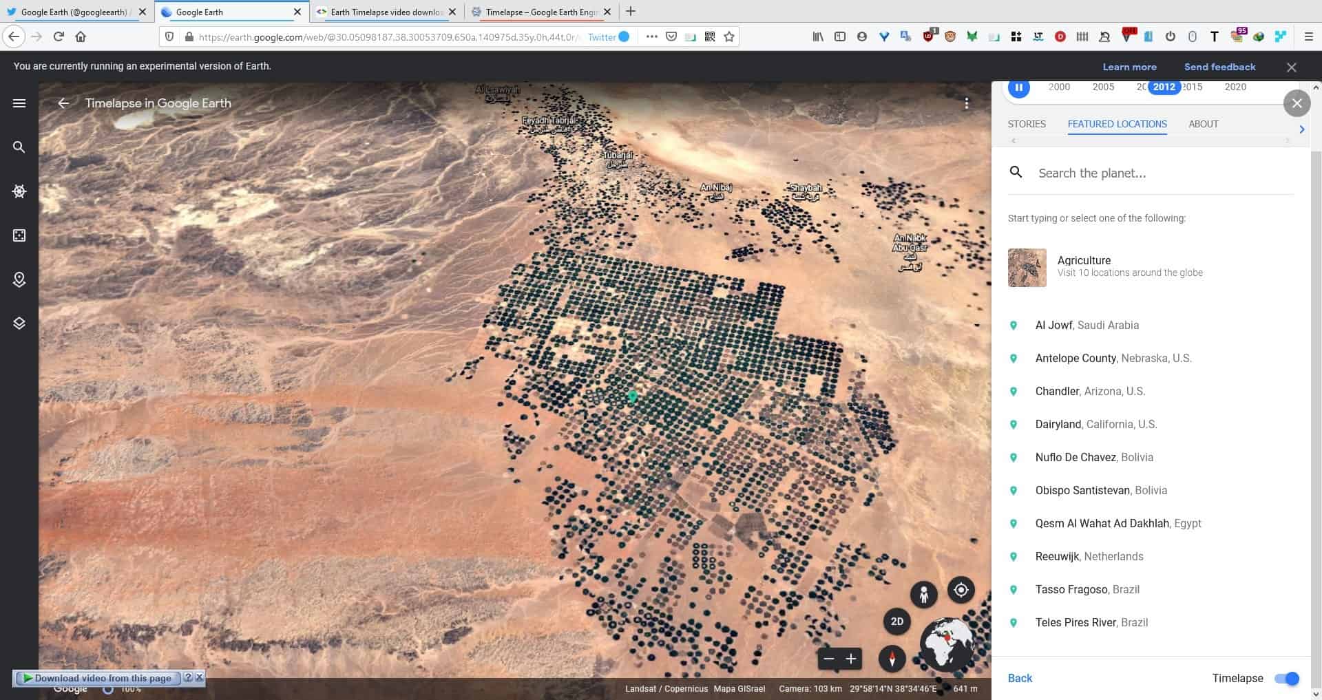 Google Earth's Timelapse feature shows videos of how the has