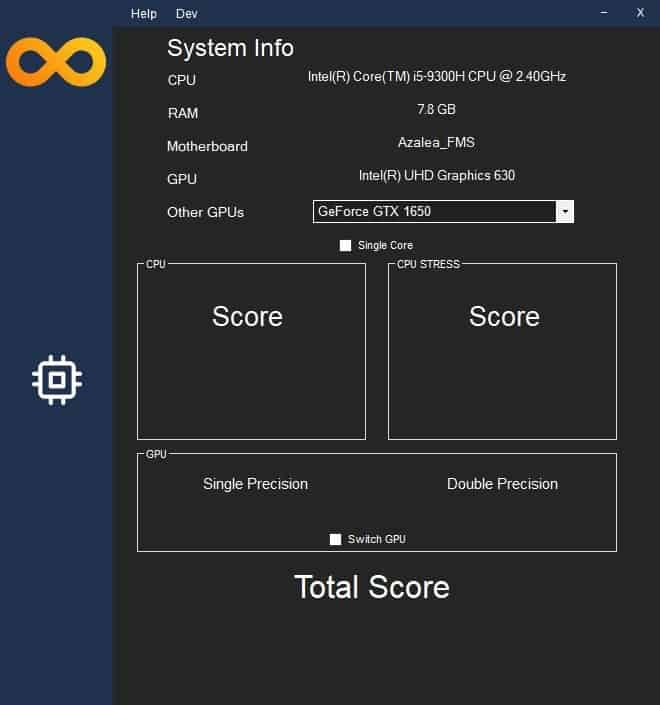 InfinityBench interface