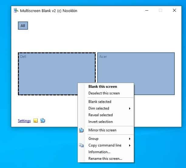 Multiscreen Blank interface