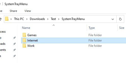 SystemTrayMenu add a folder
