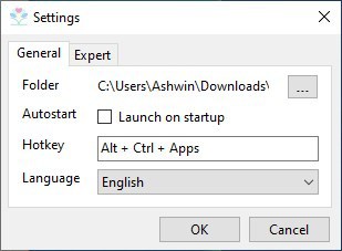 SystemTrayMenu hotkey settings