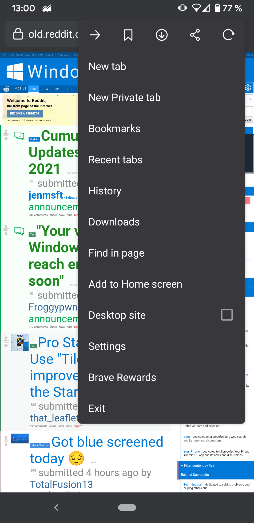 desktop reddit mobile