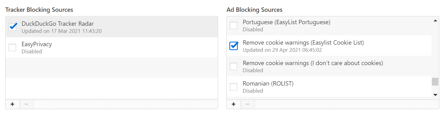 vivaldi remove cookie warnings