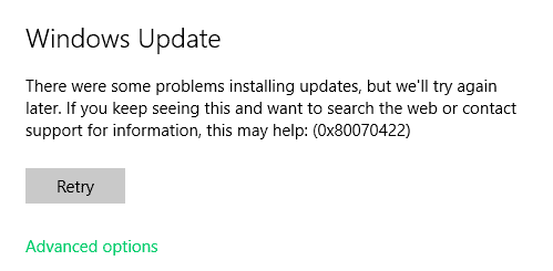 Solution: how to fix the Windows Update 0x80070422 error