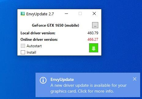 EnvyUpdate is an open source tool that notifies you when an Nvidia driver update is available