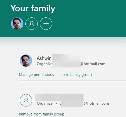 Manage your Microsoft family account