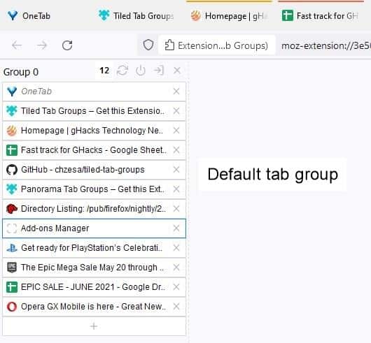 Tiled Tab Groups