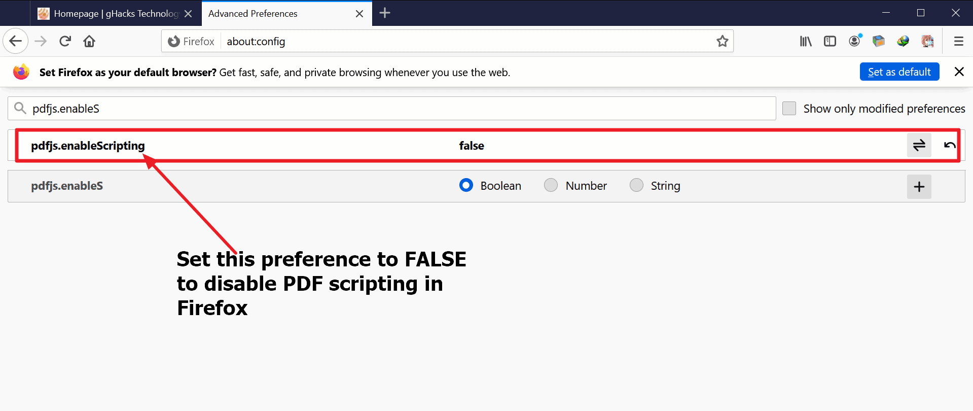 How to disable JavaScript in PDF documents in Firefox