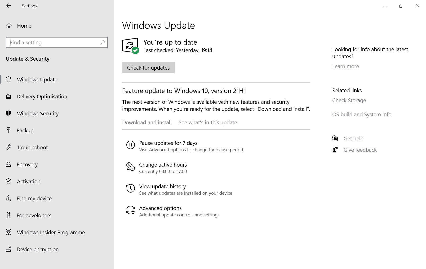 windows 10 version 21h1