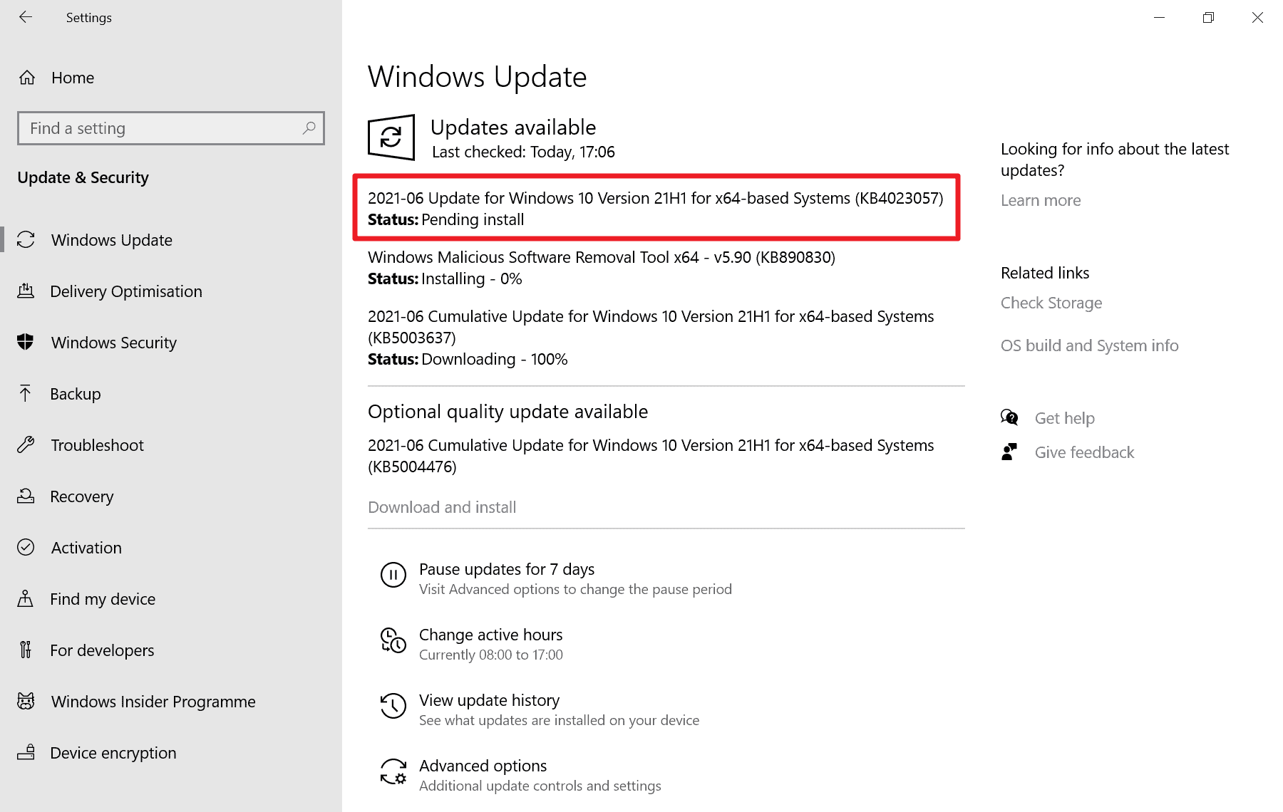 KB4023057 windows 10 june 2021