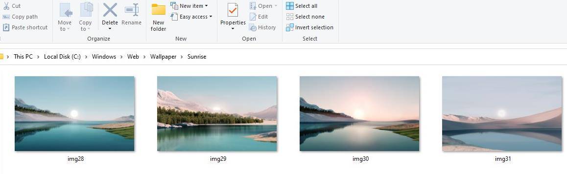 Windows 11 wallpapers - sunrise folder