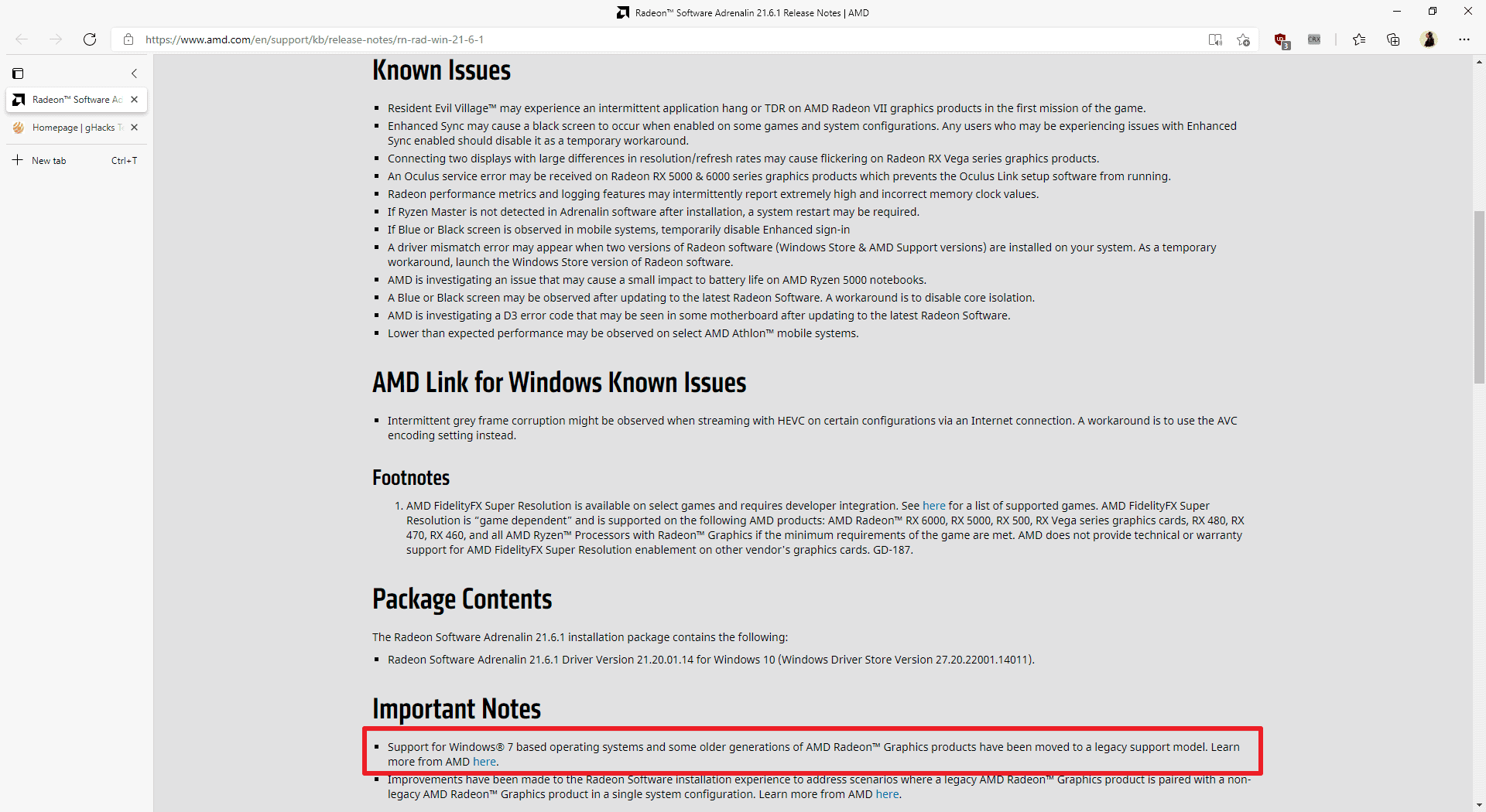 amd end of support windows 7 8