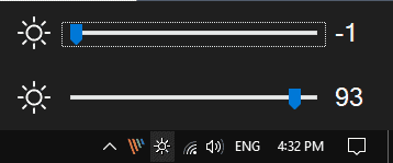 brightness slider windows 10