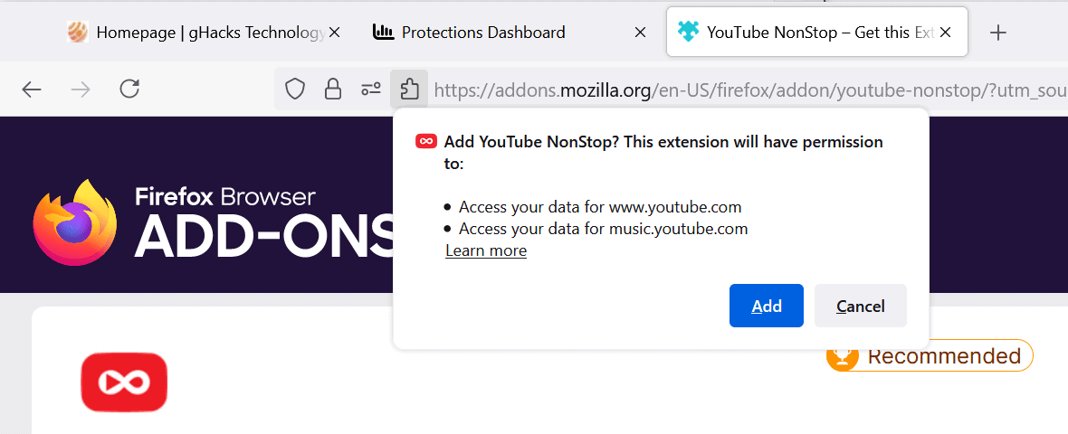 new prompts firefox