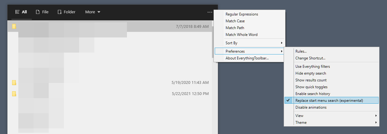 replace start menu search