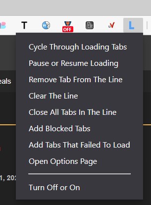 Load Background Tabs Lazily extension - Chrome version interface