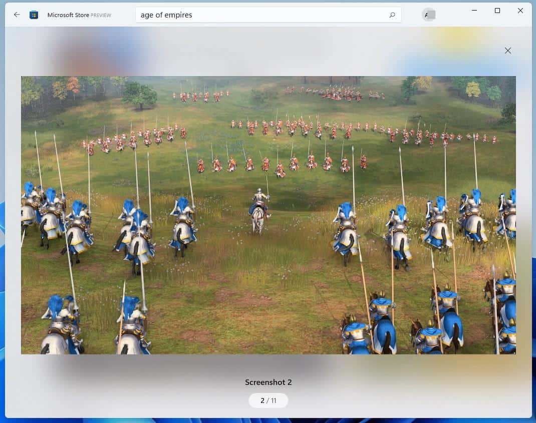 Microsoft Store App in Windows 11 - screenshot in app listing