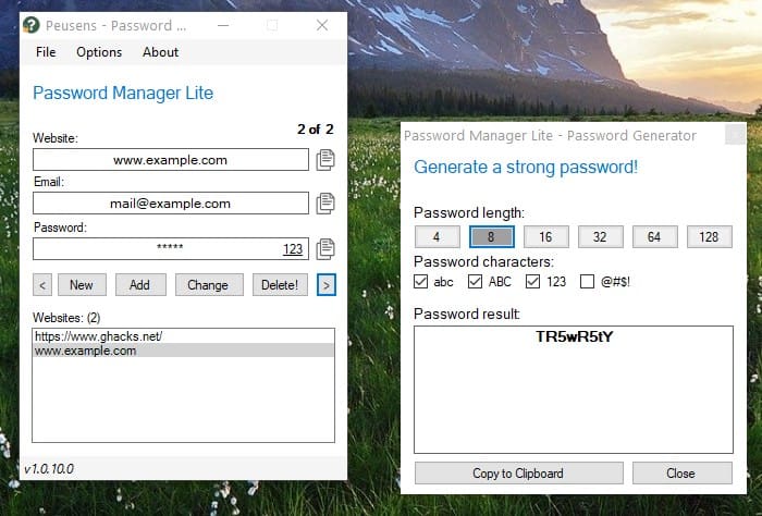 Peusens Password Manager Lite - generate secure password