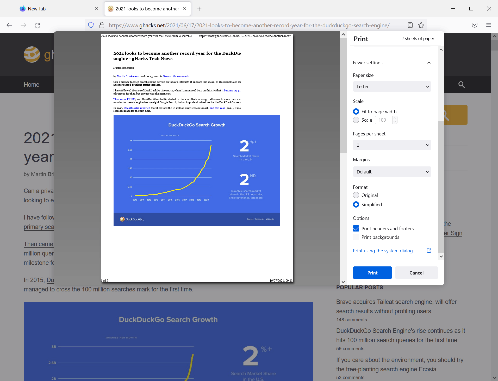 rendering bønner log Mozilla is resurrecting Simplified Printing in Firefox 91 - gHacks Tech News