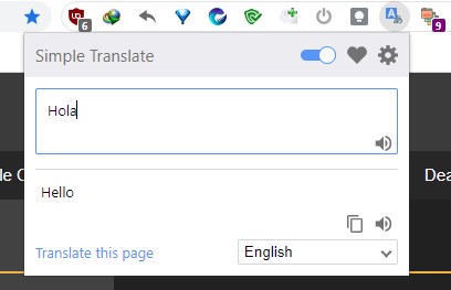 Simple translate extension for Chrome