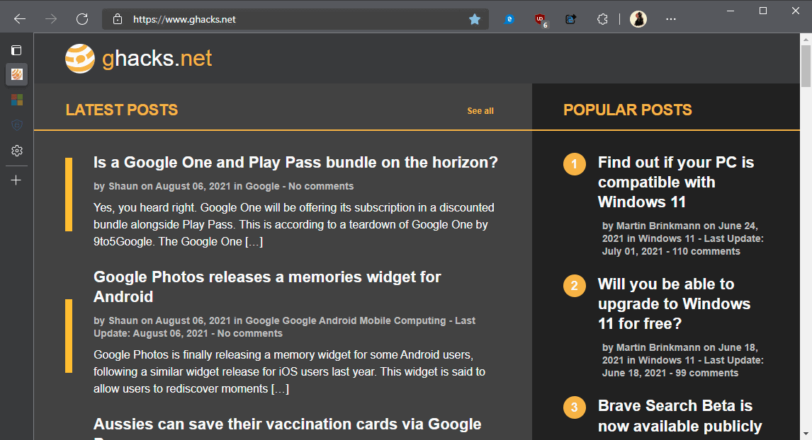 microsoft edge vertical tabs no titlebar