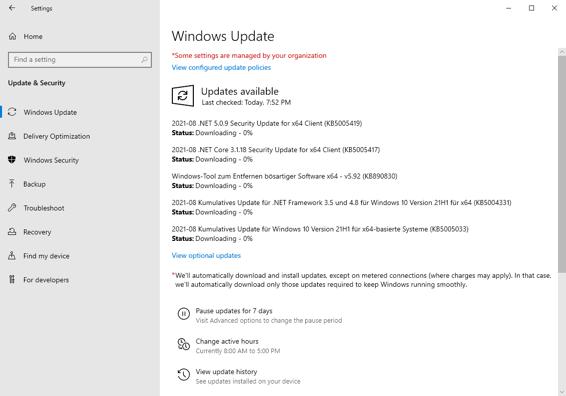 August Windows-Updates