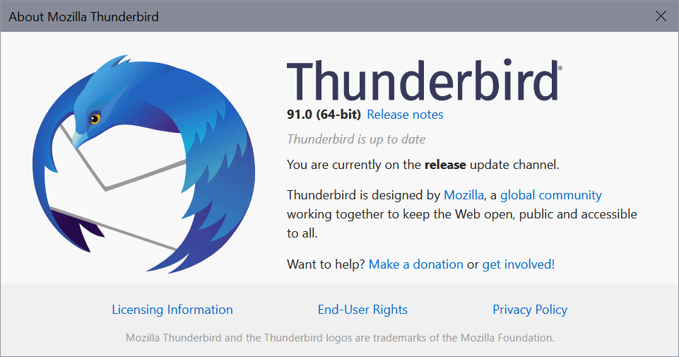 thunderbird 91