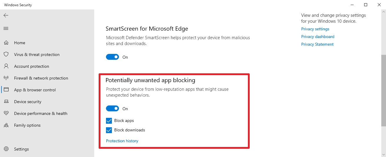 Windows 10 blocks Potentially Unwanted Apps by default now