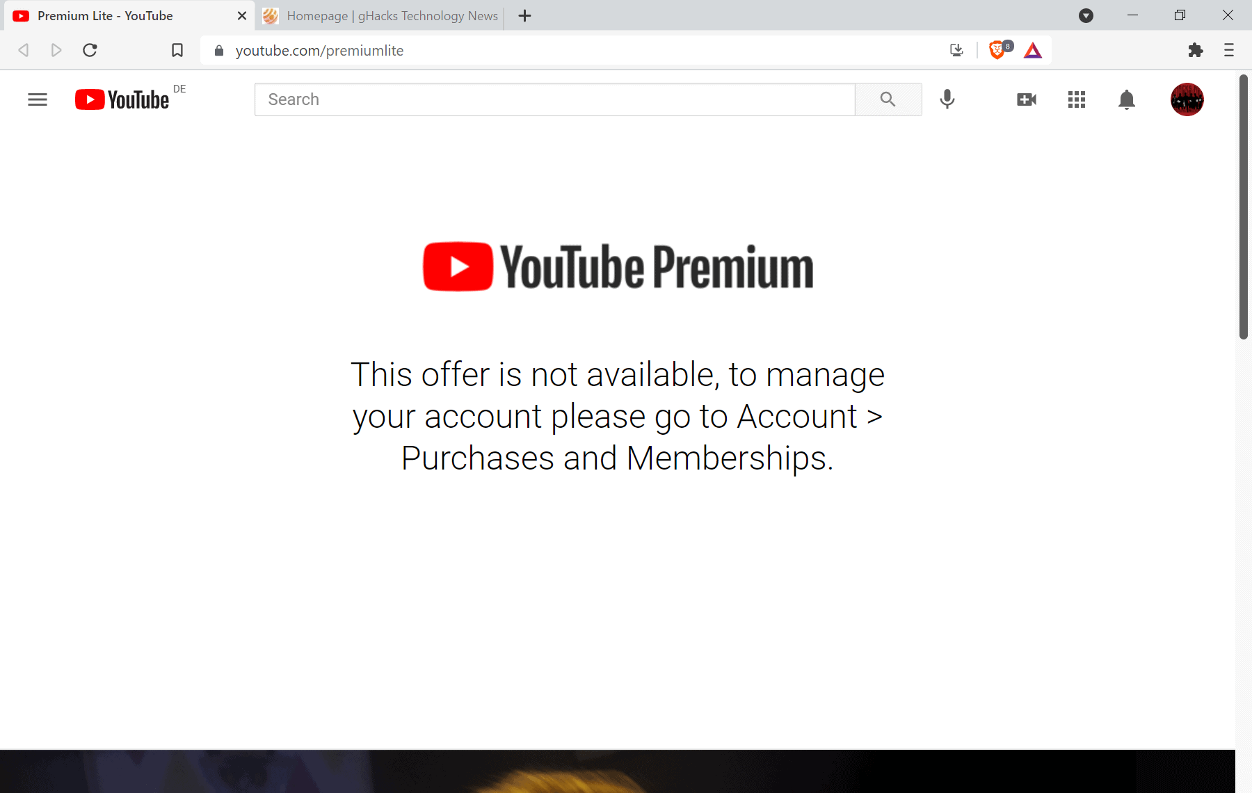 youtube premium lite