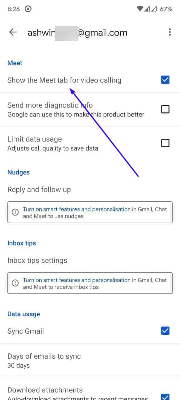 Gmail disable meet tab bar