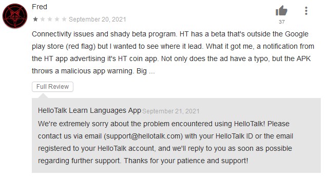 Hellotalk app reviews