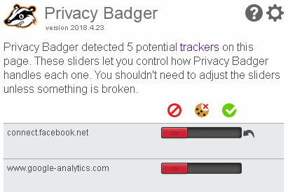 Privacy Badger extension for Chrome