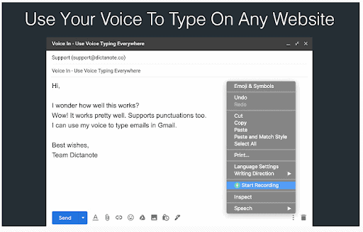 The Voice In Chrome extension