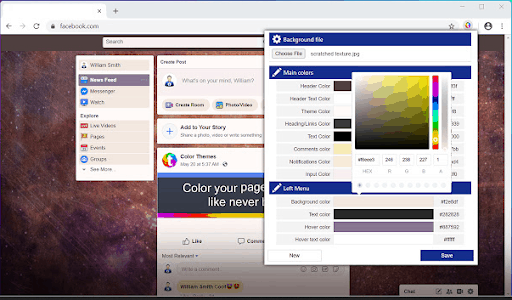Themes & old version for Facebook extension for Chrome