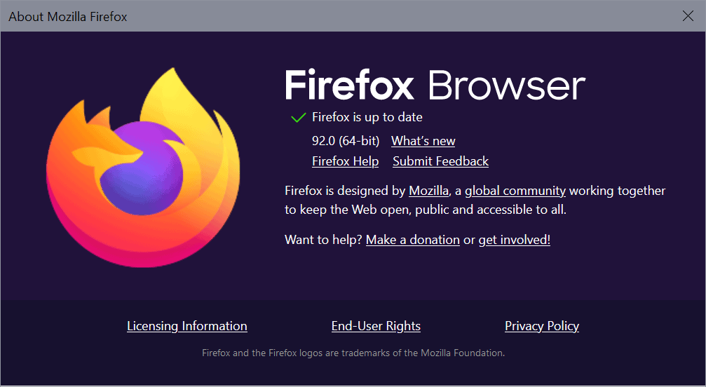 Firefox 92.0 release: here is what is new and changed