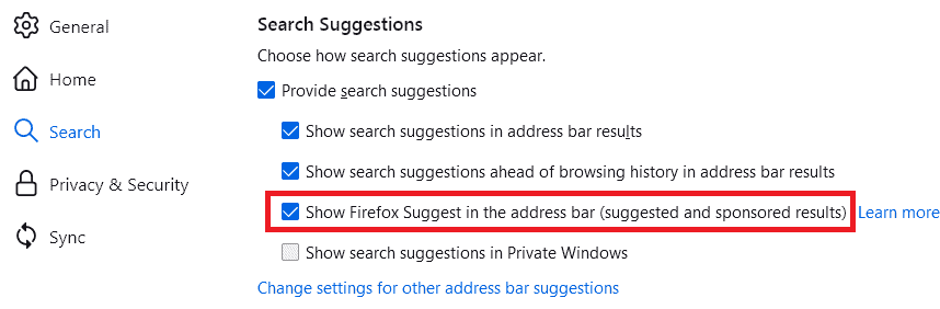 firefox suggest disable