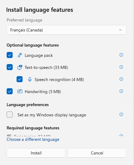 install language features