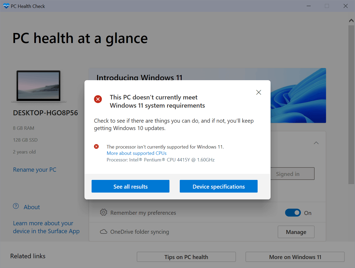 pc health check app