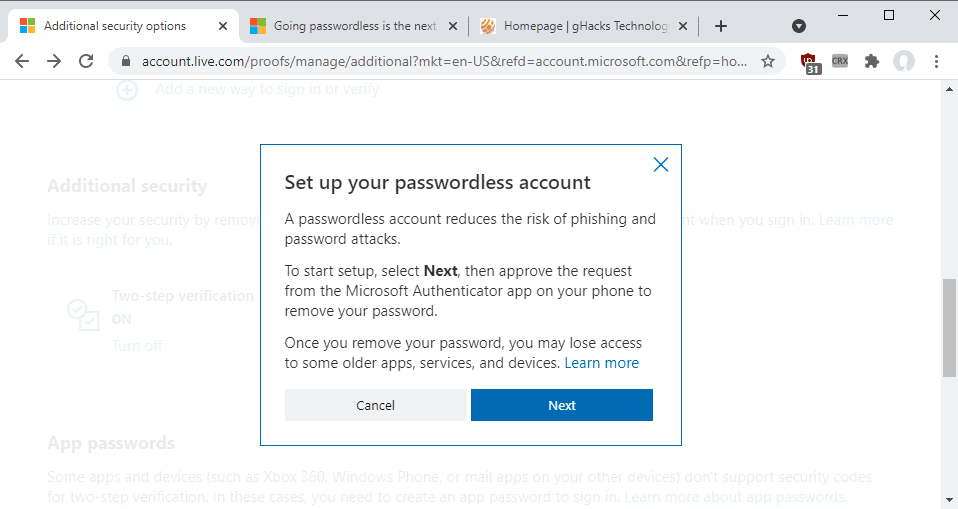 microsoft passwordless account microsoft passwordless account