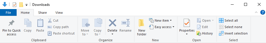 windows 10 file explorer toolbar