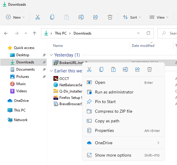 windows 11 explorer right click