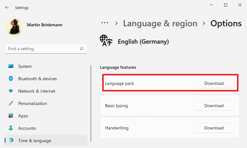 windows 11 install language pack