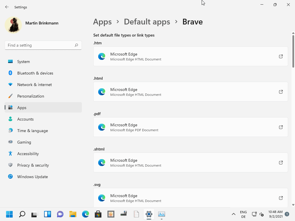 windows 11 set default apps